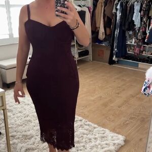 TA3 Burgundy Lace Dress